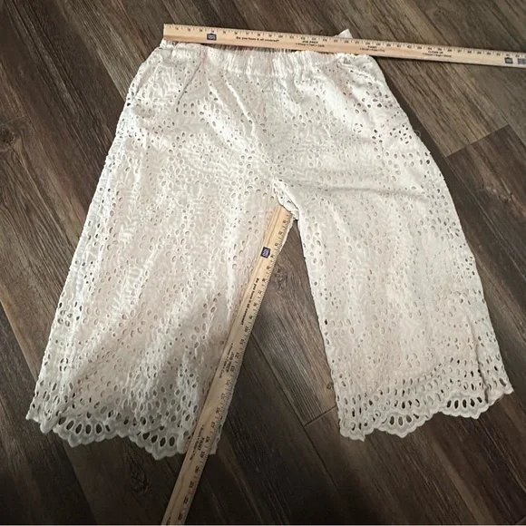 City Chic Olivia lace eyelet pants cream women's plus size L 20 cropped - Picture 4 of 10